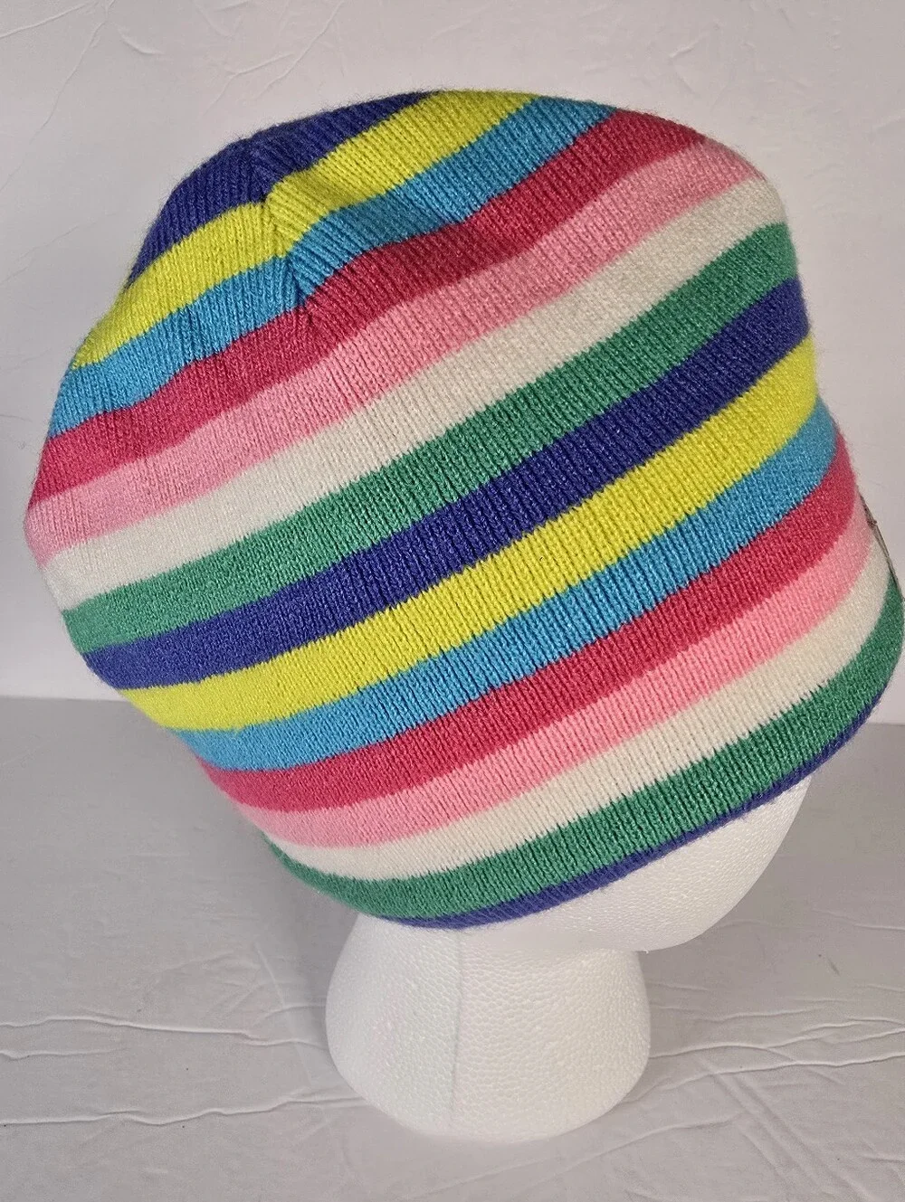 NWOT Carhartt Girls Youth Striped Multicolor Beanie Bright Rainbow Knit One Size